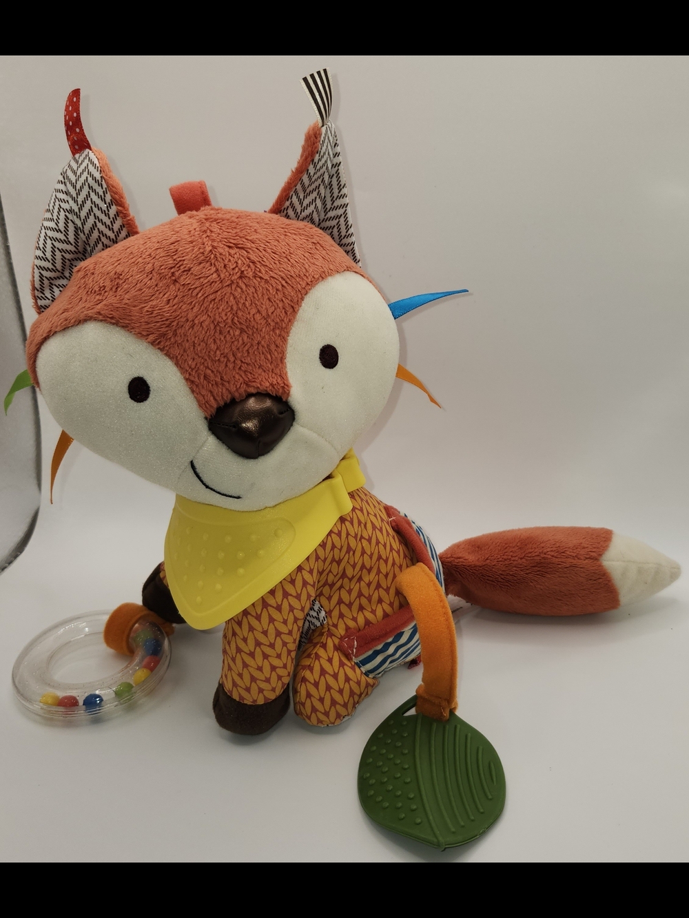 Retired Skip Hop Bandana Buddies Fox Plush Baby Stroller Activity Teether Rattle